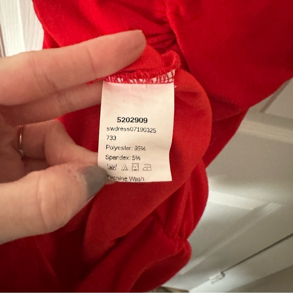 Red Ruched Dress - Picture 6 of 6